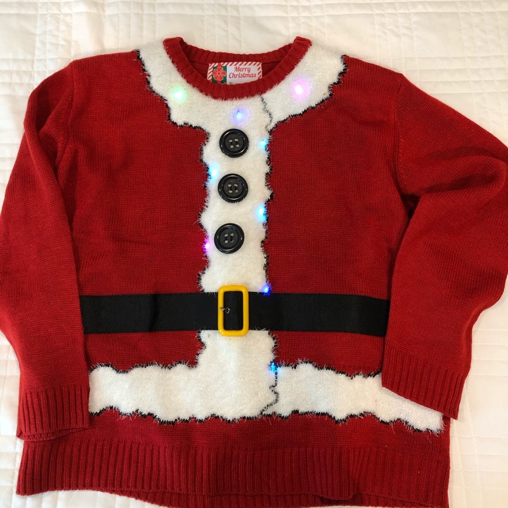 Santa Christmas sweater lights up